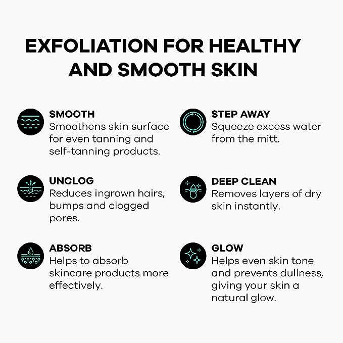 Body scrub gloves remove dead skin cells, dirt, and oil for a refreshed and smooth appearance.